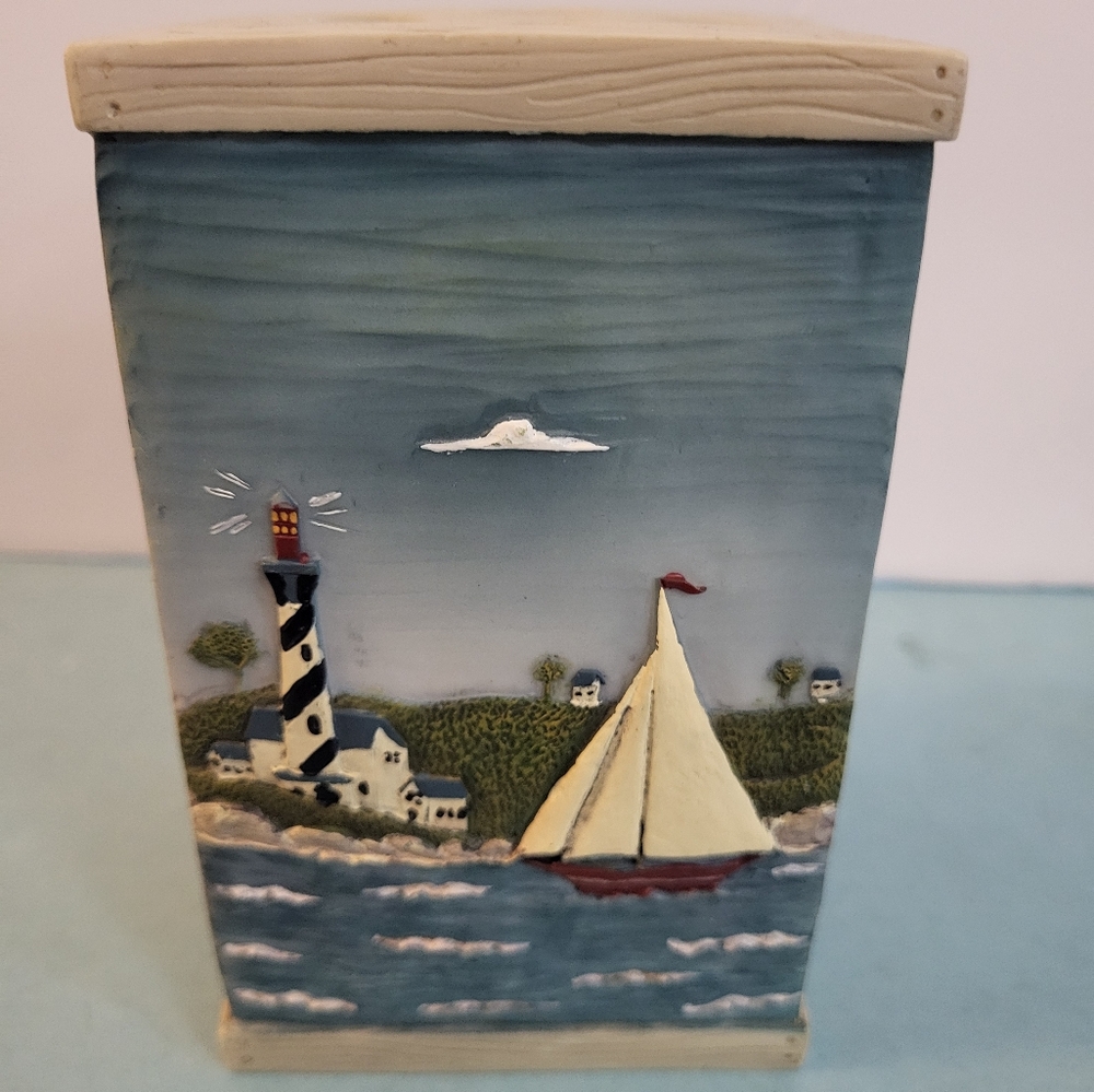 Nautical Lighthouse and Sailboat Toothbrush Holder #511